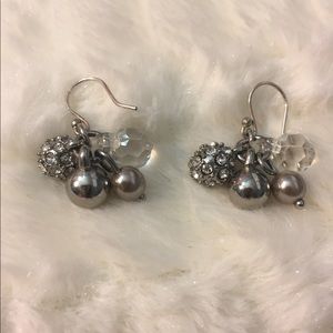 J.Crew Clear Bead/Grey Pearl Earrings